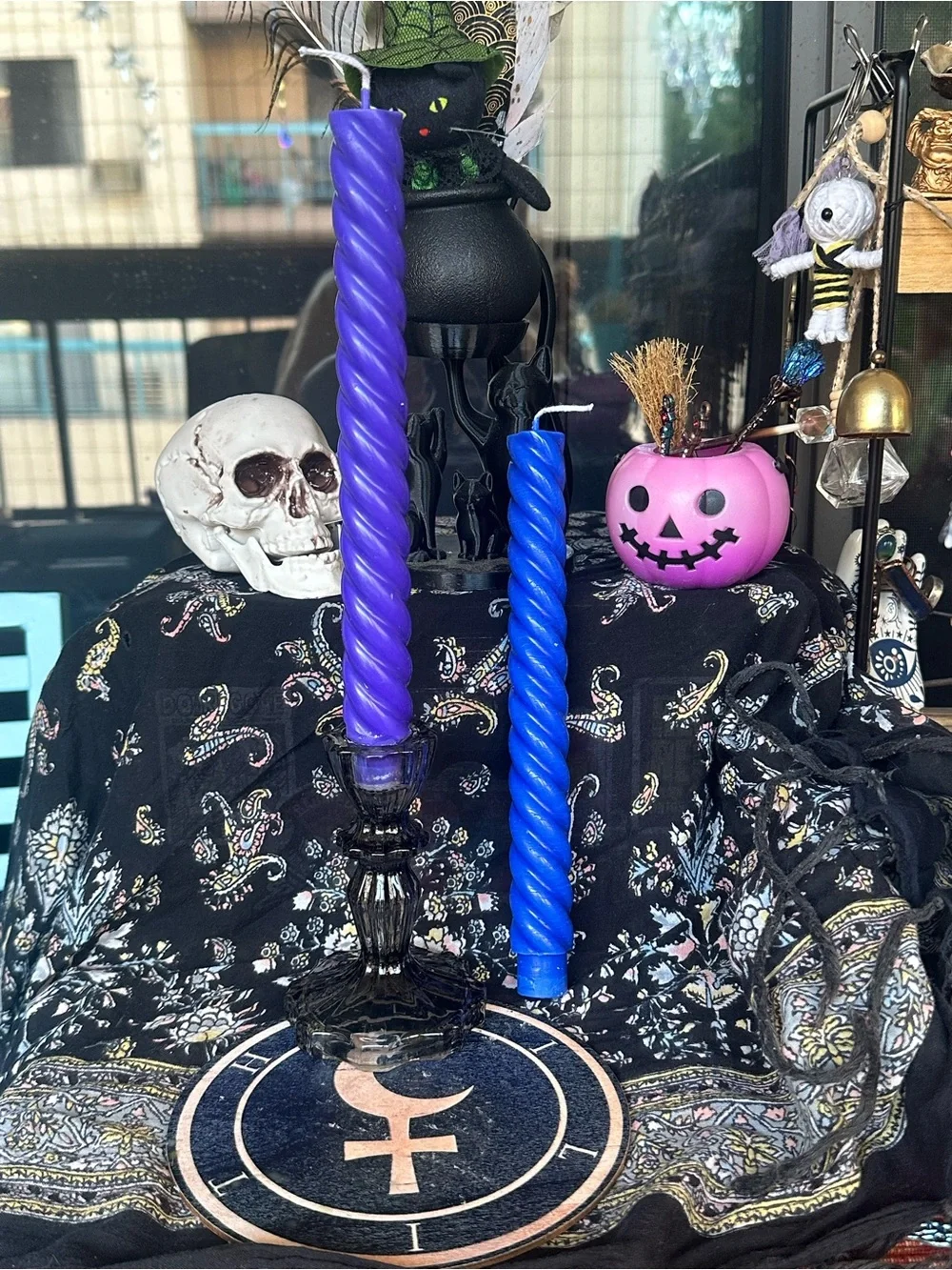 Purple & Blue Spiral Taper Candle Set